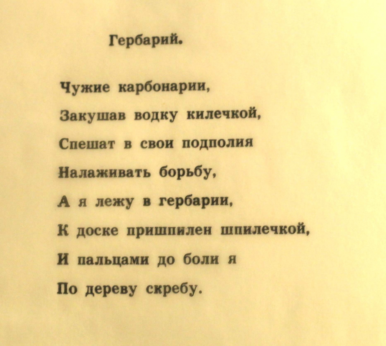 Фрагмент песни Владимира Высоцкого "Гербарий"