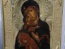 Икона Владимирской Божией Матери. 17 век. Икона и оклад после реставрации.