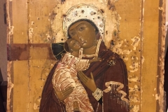 Икона Владимирской Божией Матери. Размеры: 31х26,5 см. Конец 17 века. После реставрации.