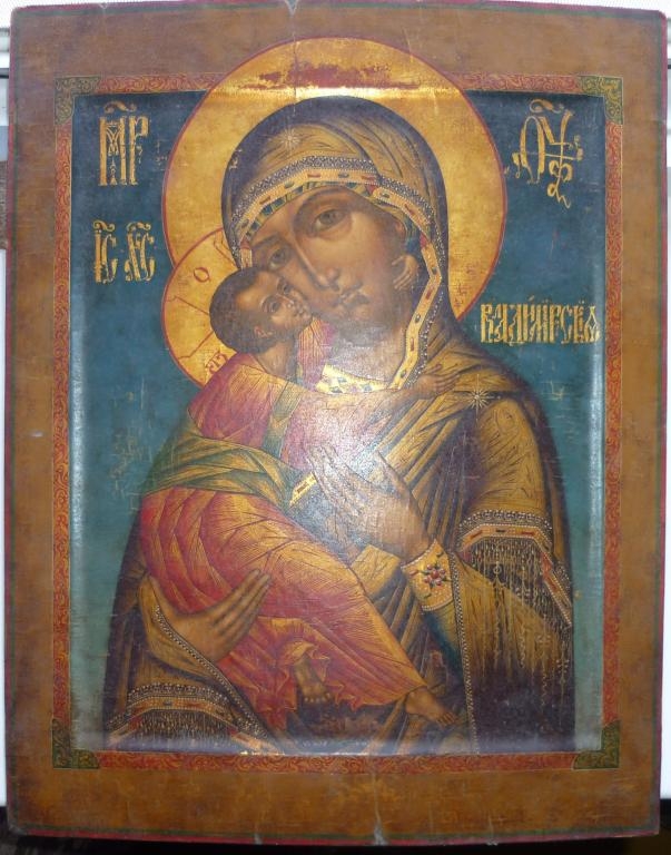 Икона Владимирской Божией Матери. Размеры: 42х34 см. Новодел.